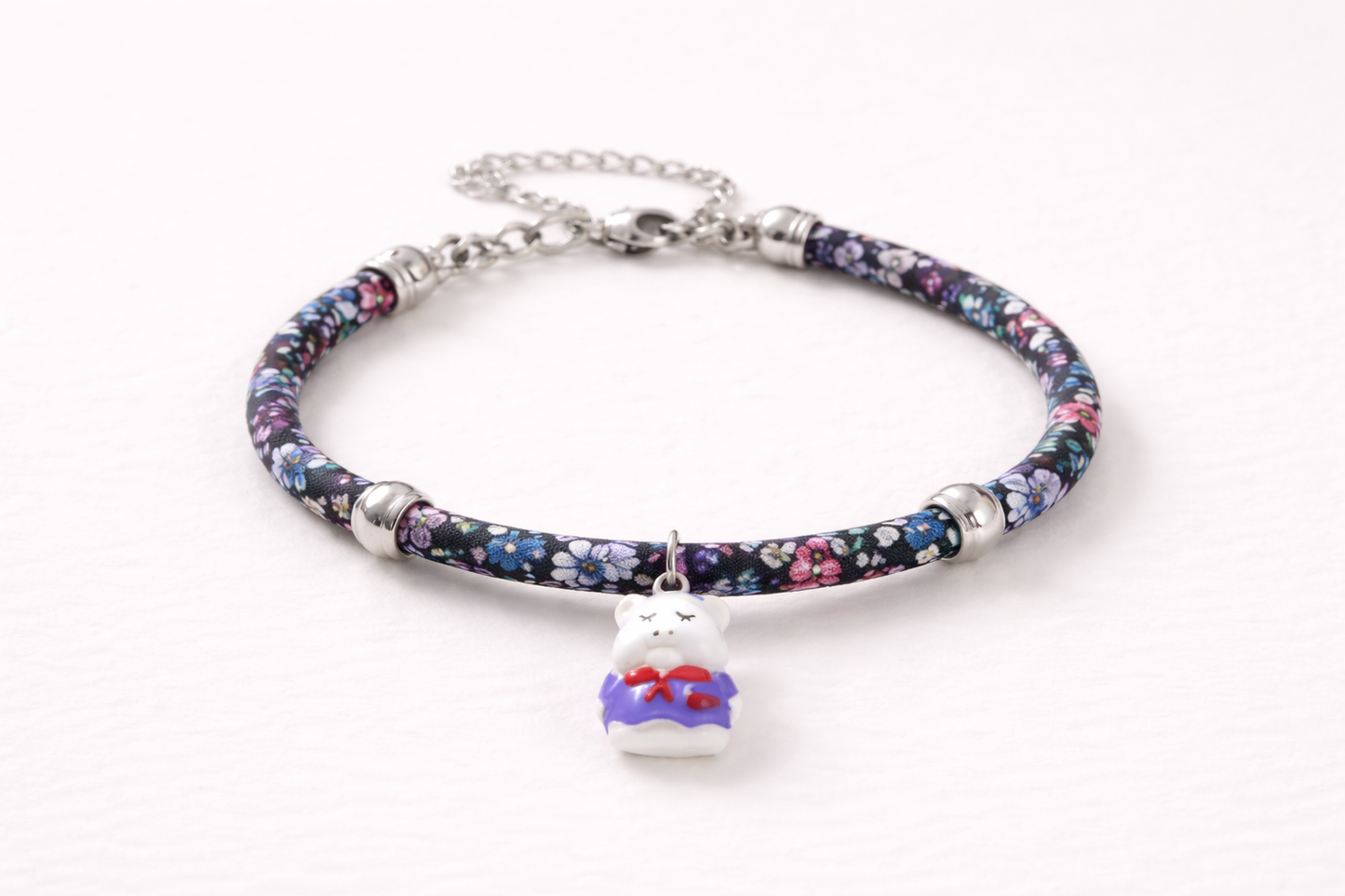 Floral Blue Cat Necklace Collar | Adjustable Decorative Pet Necklace