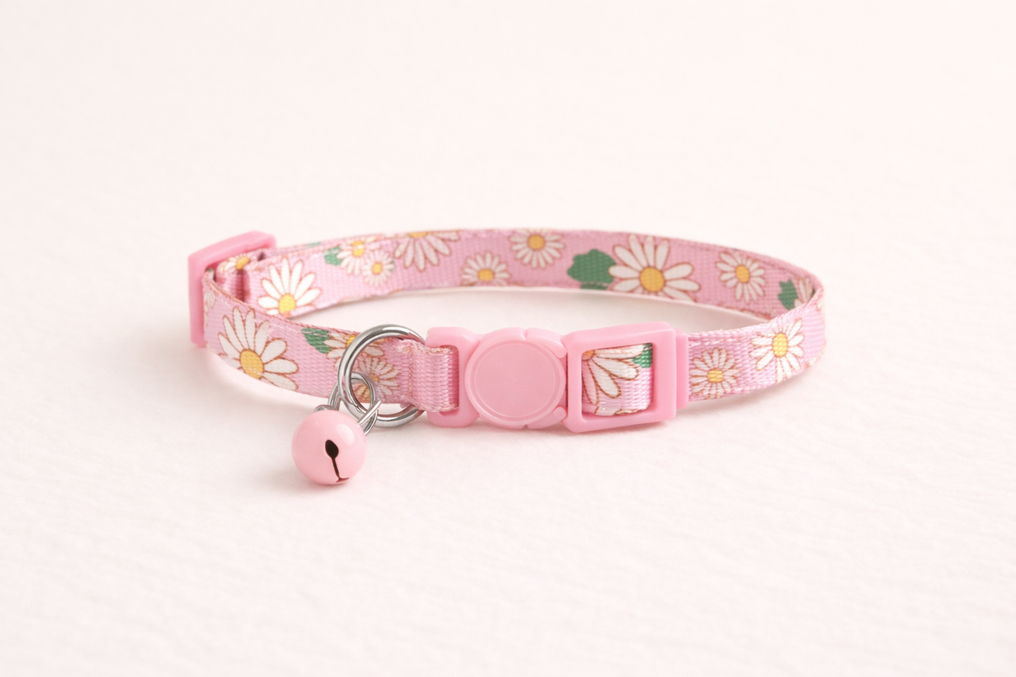 Daisy Print Cat Collar with Bell