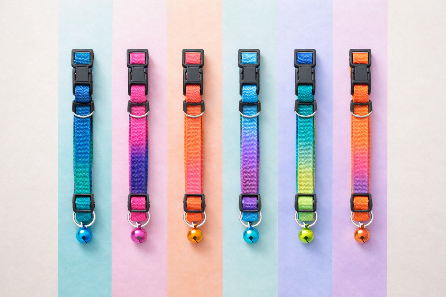 Neon Dual-Tone Cat Collar with Bell