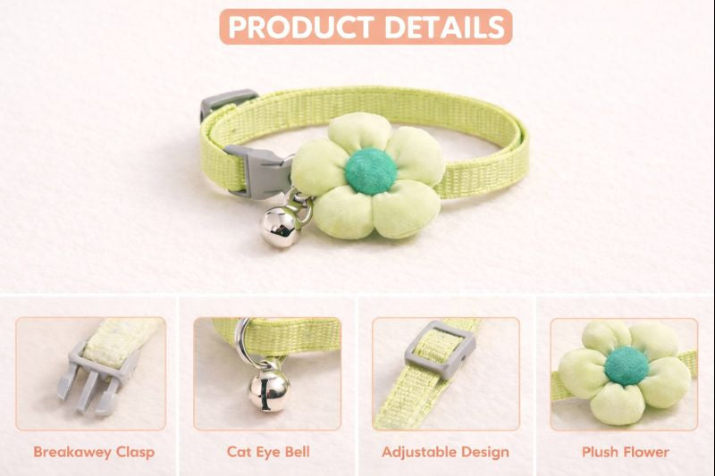 Plush Flower Collar – Green