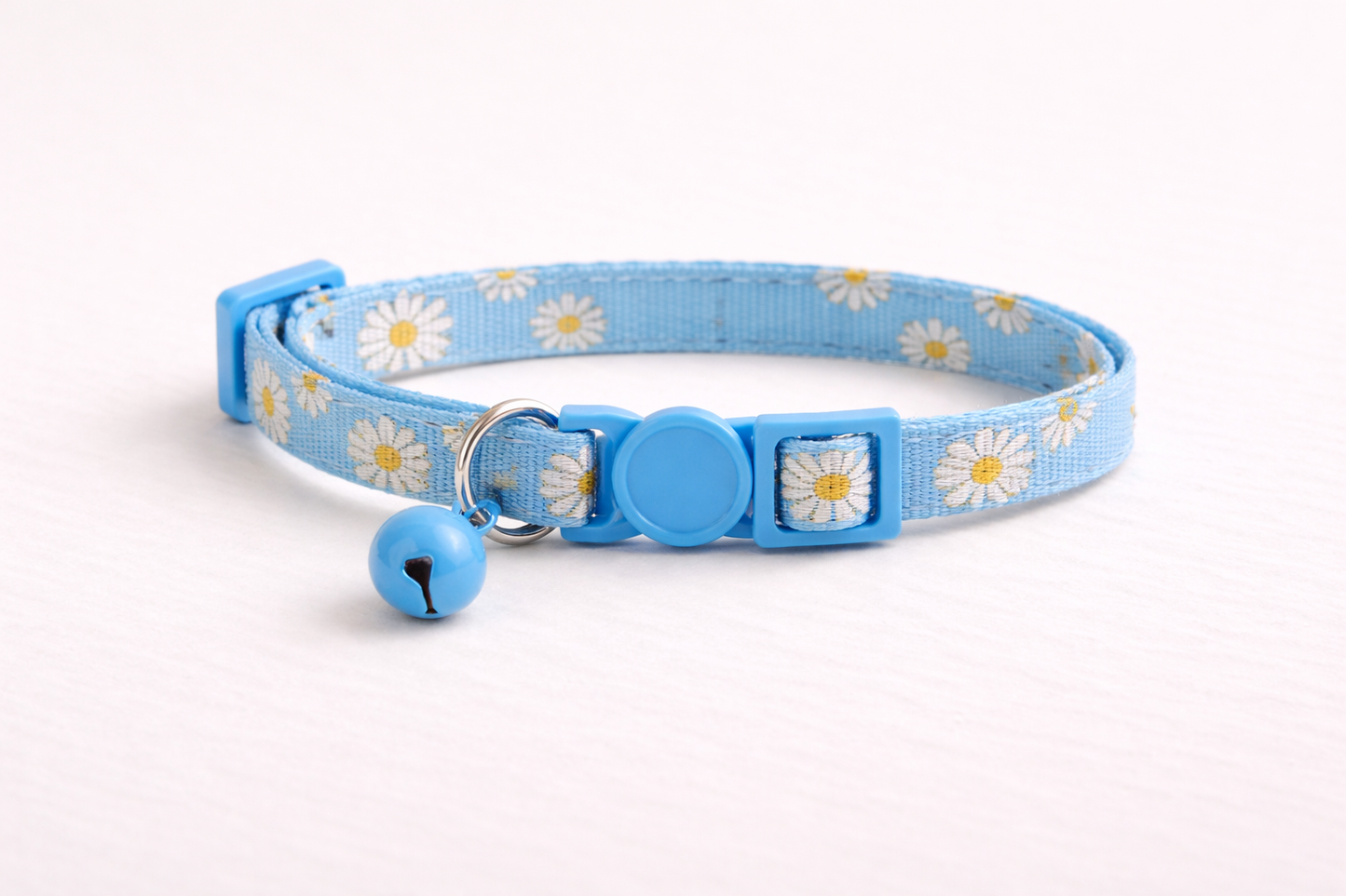 Daisy Print Cat Collar with Bell
