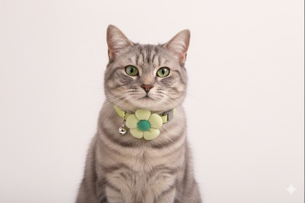 Plush Flower Collar – Green